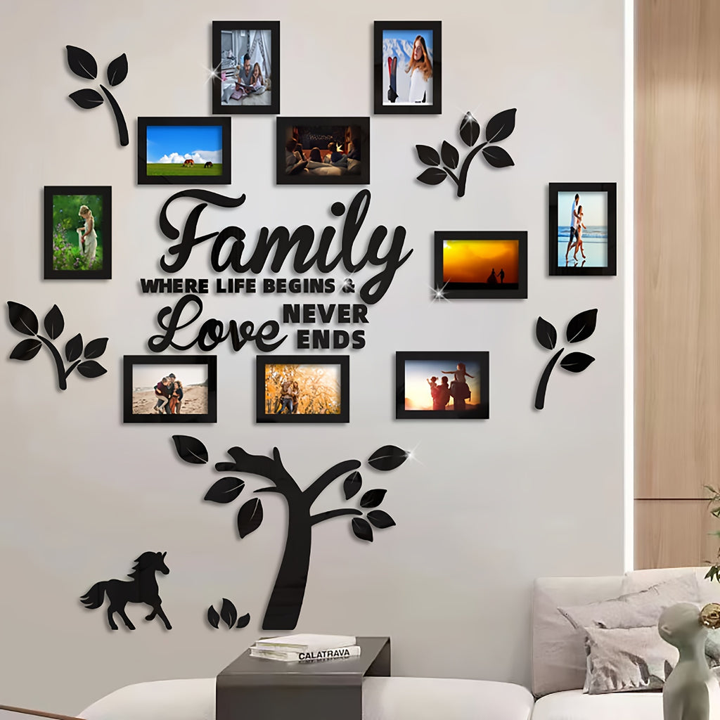 [Christmas Halloween] Set of 3D Acrylic Photo Frame Wall Decorations With Poster Templates - Self-Adhesive DIY Photo Collage Gallery for Family, Family Tree, Wedding, New Year, Christmas, Back to School, Anniversary for Halloween&Christmas