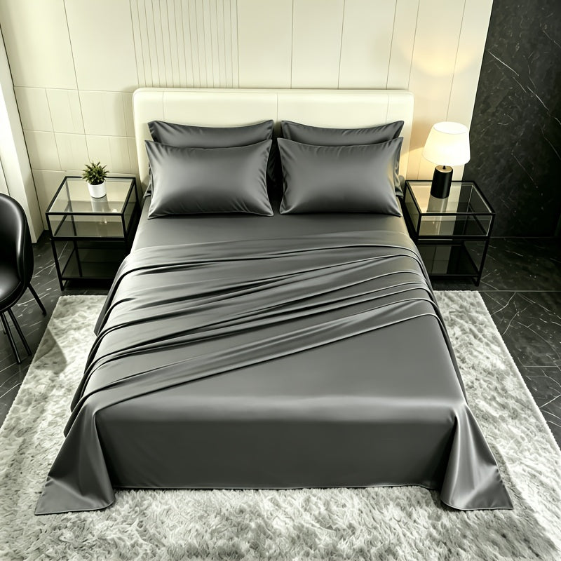 Ultra Soft Machine Washable Luxury Bed Sheet Set, 3/4pcs The Set Includes 1 Bed Cover, 1 Bed Sheet And 1/2 Pillowcase. 15.75" Deep Pocket, Shrinkage & Fade ResistantSuitable for Home Bedrooms, Guest Rooms And Hotels.