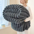 Double-Sided Faux Rabbit Fur Blanket, Soft Fleece Throw in Four Colors and Sizes for Sofa Naps, Bed Layering, Office Comfort and Cozy Gift Ideas