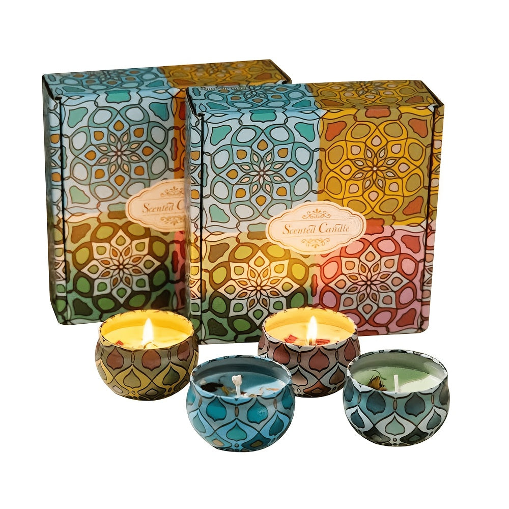 Candles Set Natural Soy Wax 2.5oz 60 Hour Burn Time, Relaxing Home Scented Candles with Cocoa, Jasmine, Vanilla, Lemon Perfect for Festivals, Parties & Birthdays