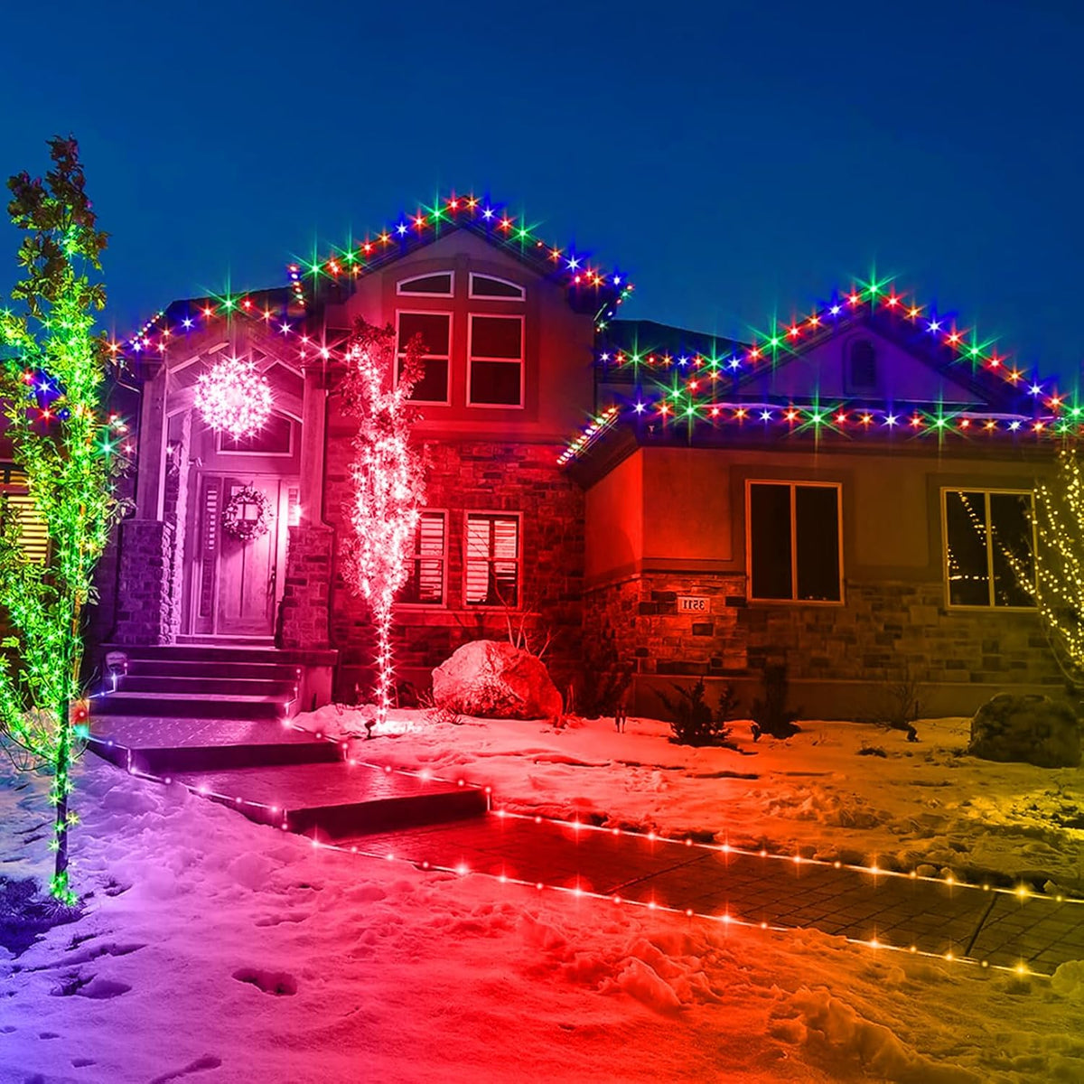 1pc 20/36/70/100 FT Solar Rope Lights, Outdoor Solar Lights, IP65 Solar String Lights, 8 Patterns for Stage Lighting, Trail, Patio, Pool, RV, Christmas Decoration (50LED/100LED/200LED/300LED)