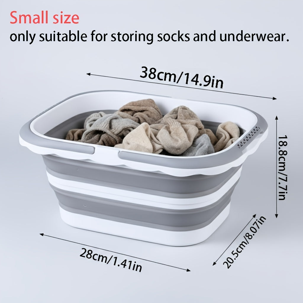 Foldable Plastic Laundry Basket with Handles, Collapsible Laundry Hamper, Space-Saving Dirty Clothes Storage Organizer Bin, Portable Storage Basket for Bedroom Closet Bathroom, College Dorm Room Essentials, Apartment Must-Haves, Laundry Baskets