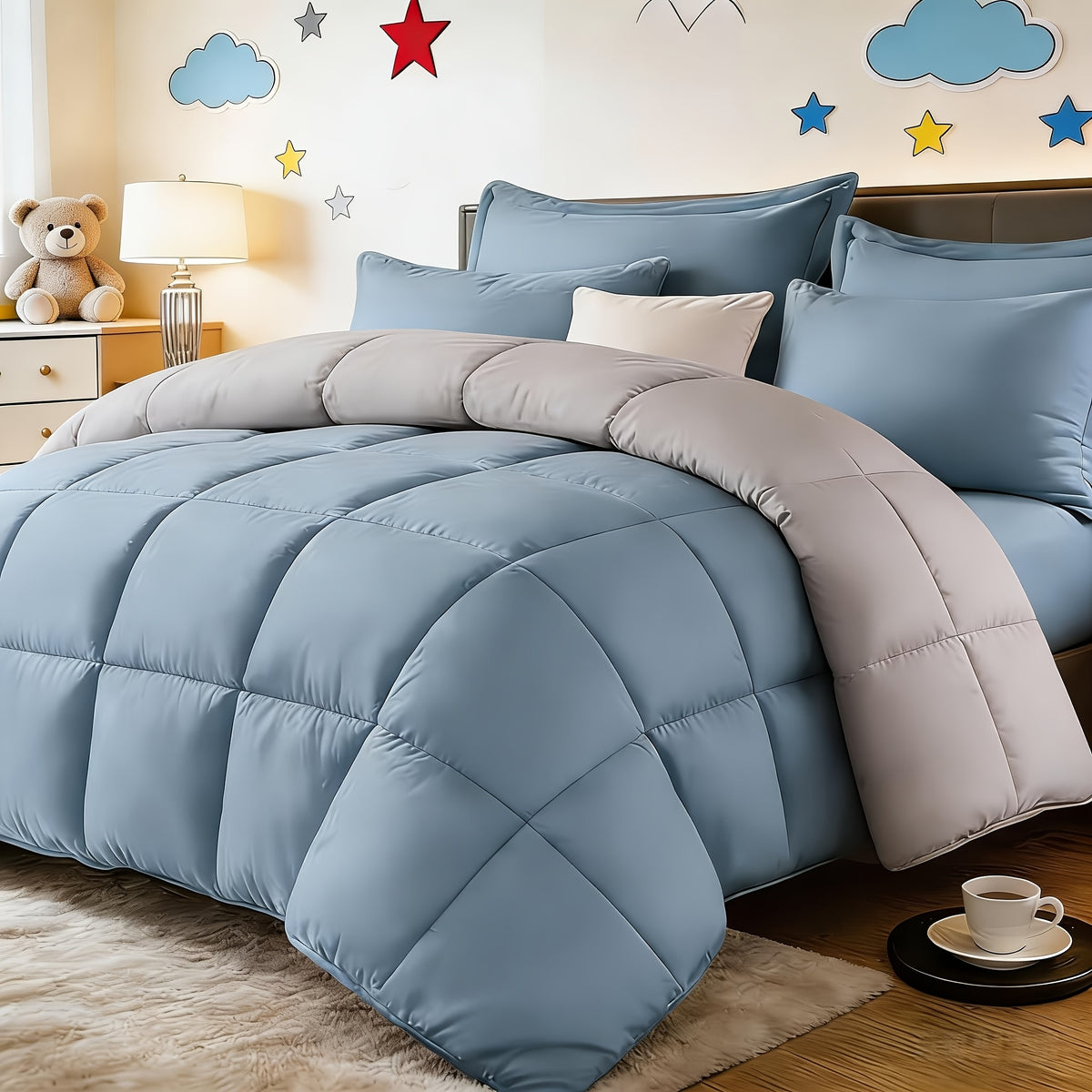 2/3pcs Red And Black bedding with All-Season Comforter, Available in Standard Double/King Double/Super King Sizes. Includes 1 Comforter And 1/2 Pillowcases, Suitable for Kids' Rooms, School Dormitories, Apartments