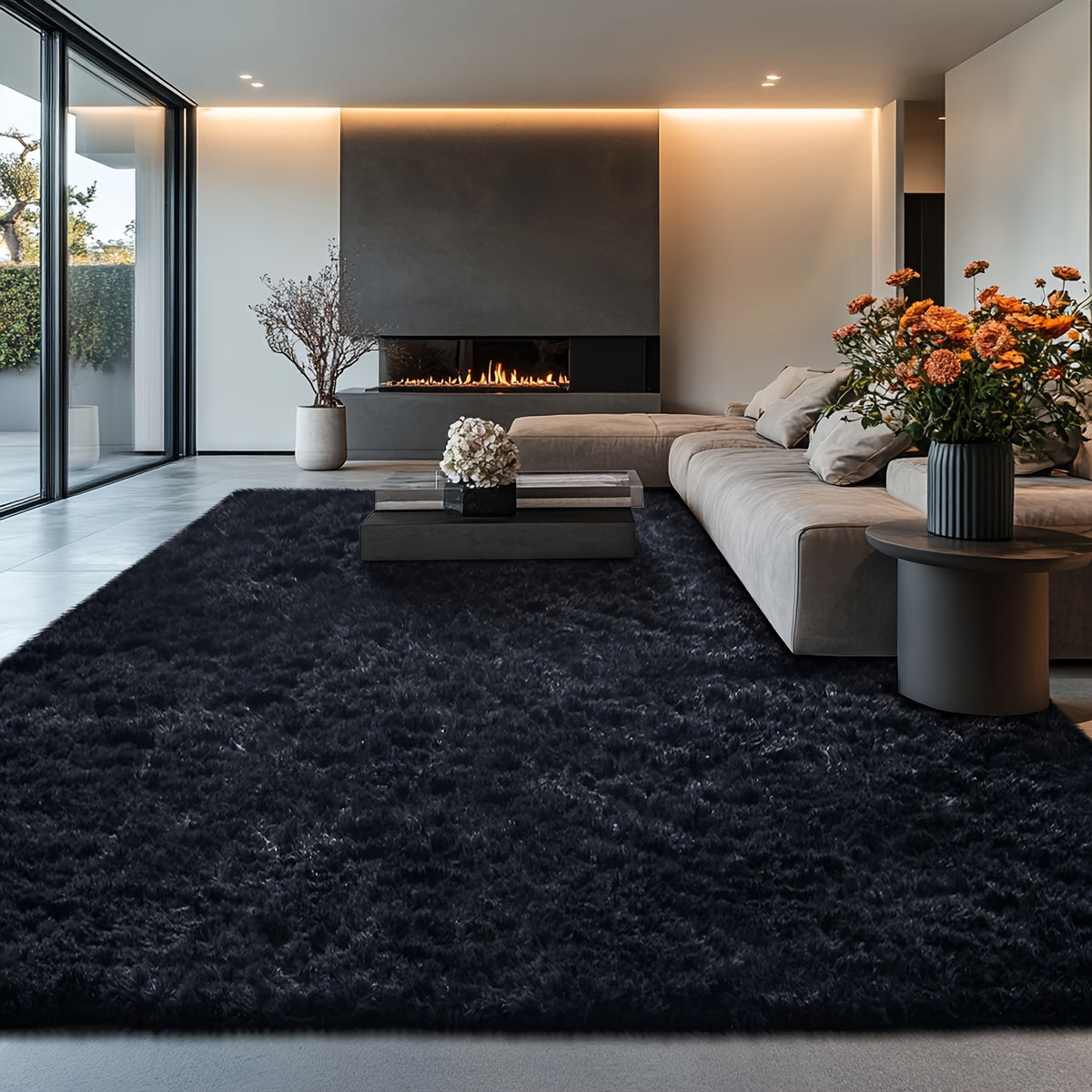 Rugs for Living Room, Super Soft Fluffy Shaggy Area Rugs for Bedroom, Cozy Floor Mats, Plush Indoor Carpet for Kitchen, Faux Rug for Room, Home Decor, Housewarming Gift, Door Mat