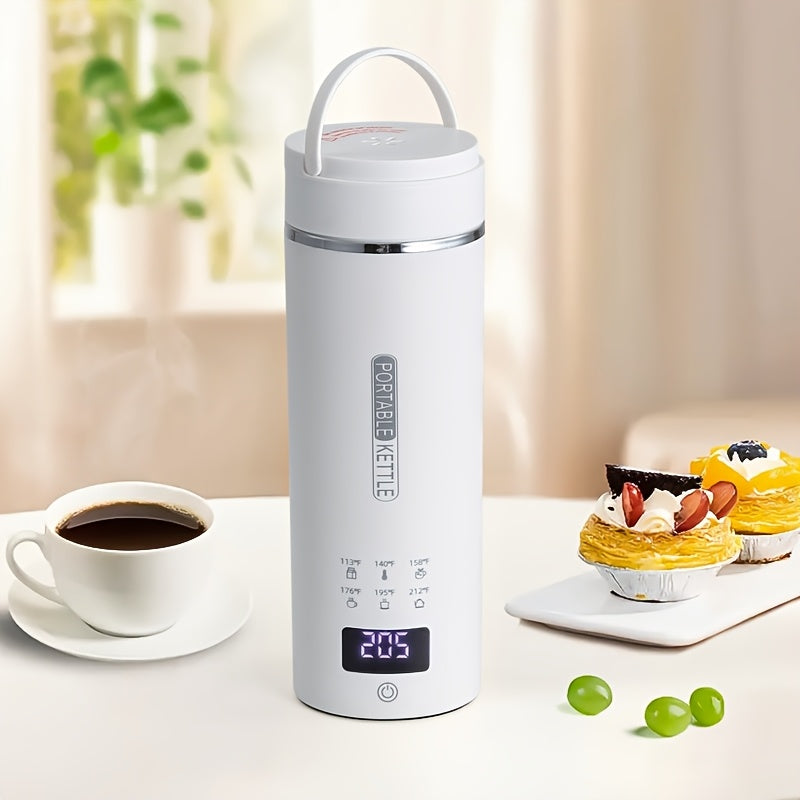 1pc Travel Electric Kettle Portable Small Small Kettle Water Boiler, Water Heater with 6 Temperature Controls, 304 Stainless Steel, Auto Shut-Off And Boil-Dry Protection, BPA-Free, 15.2oz Can Be Applied to Brew Coffee, Brew Flower Tea, Brew Milk