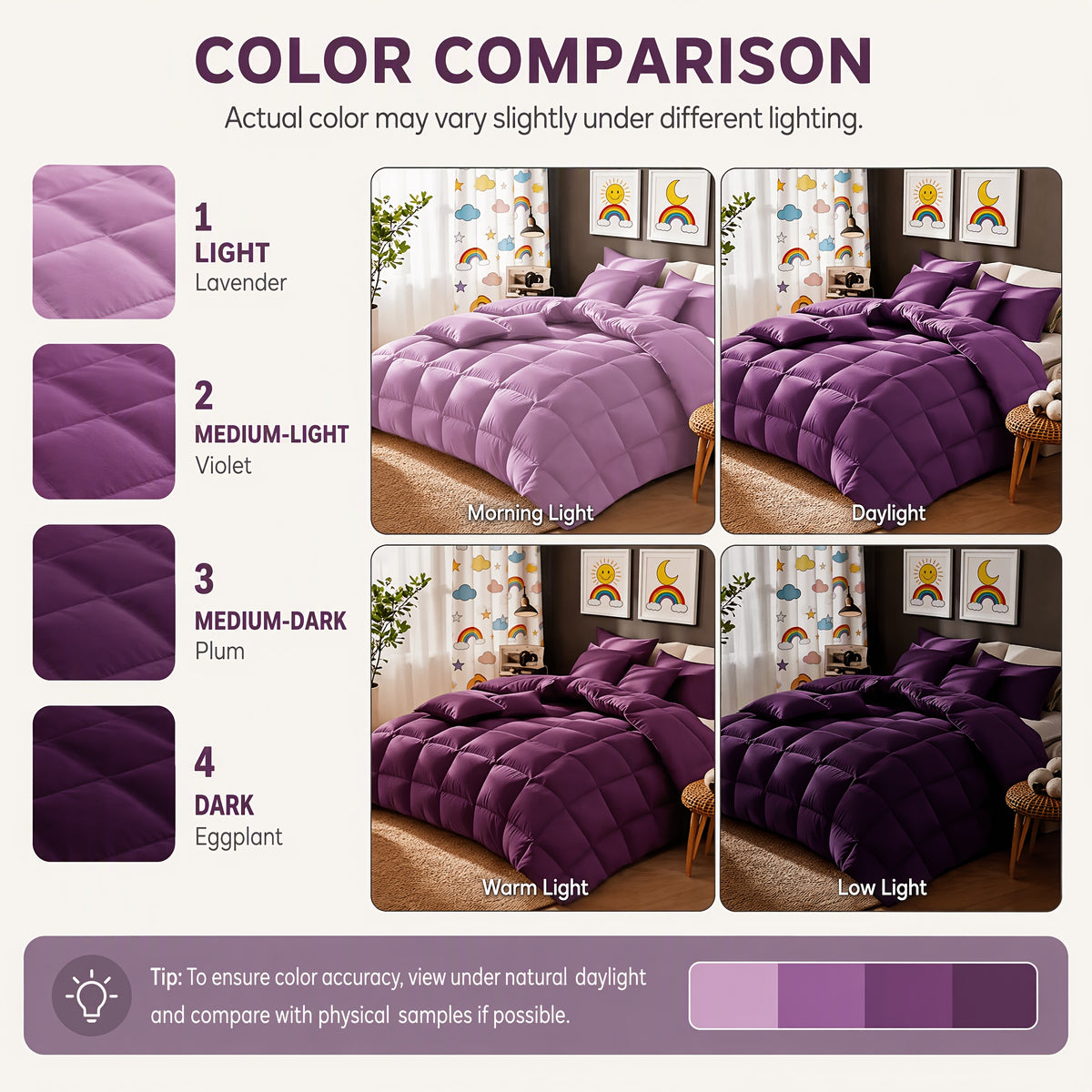 Colorful Comforter Set with Sheets, 7-Piece Lightweight Bed in a Bag with Pillowcases and Shams in Full, Queen and King for All-Season Bedroom Comfort