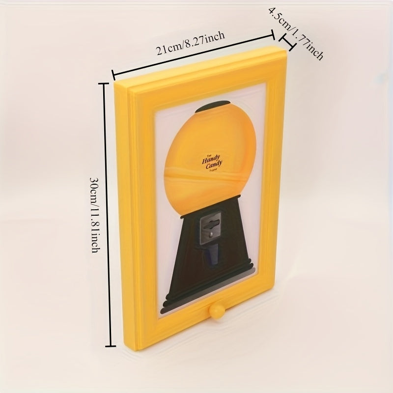 Wall-Mounted Square Photo Frame & Candy Dispenser with Picture Display Shelf - Horizontal Suitable for Candies, Nuts, Pet Treats Storage - Decor,, Office - Space-Saving Picture Frame and Treat Holder