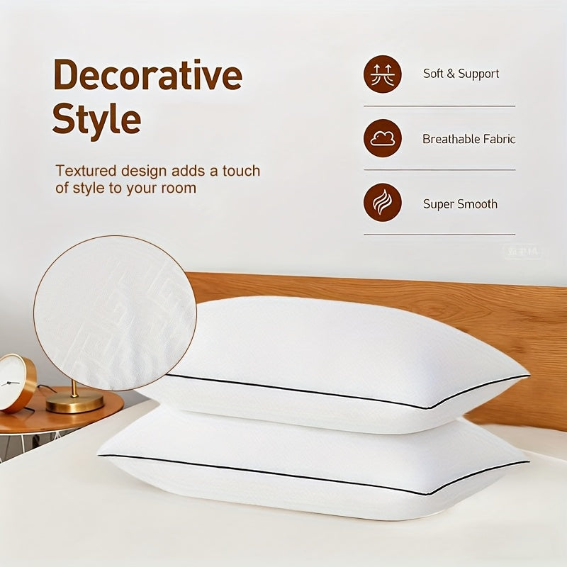 4/2pcs Soft Hotel Series Pillow, Sleep Pillow, Super Rebound, Standard Size Cooling Pillow, Suitable for Lying Down, Prone Or Side Lying, Super Soft Down Replacement for Microfiber Filled Pillows, Women'S Gift, Christmas Gift