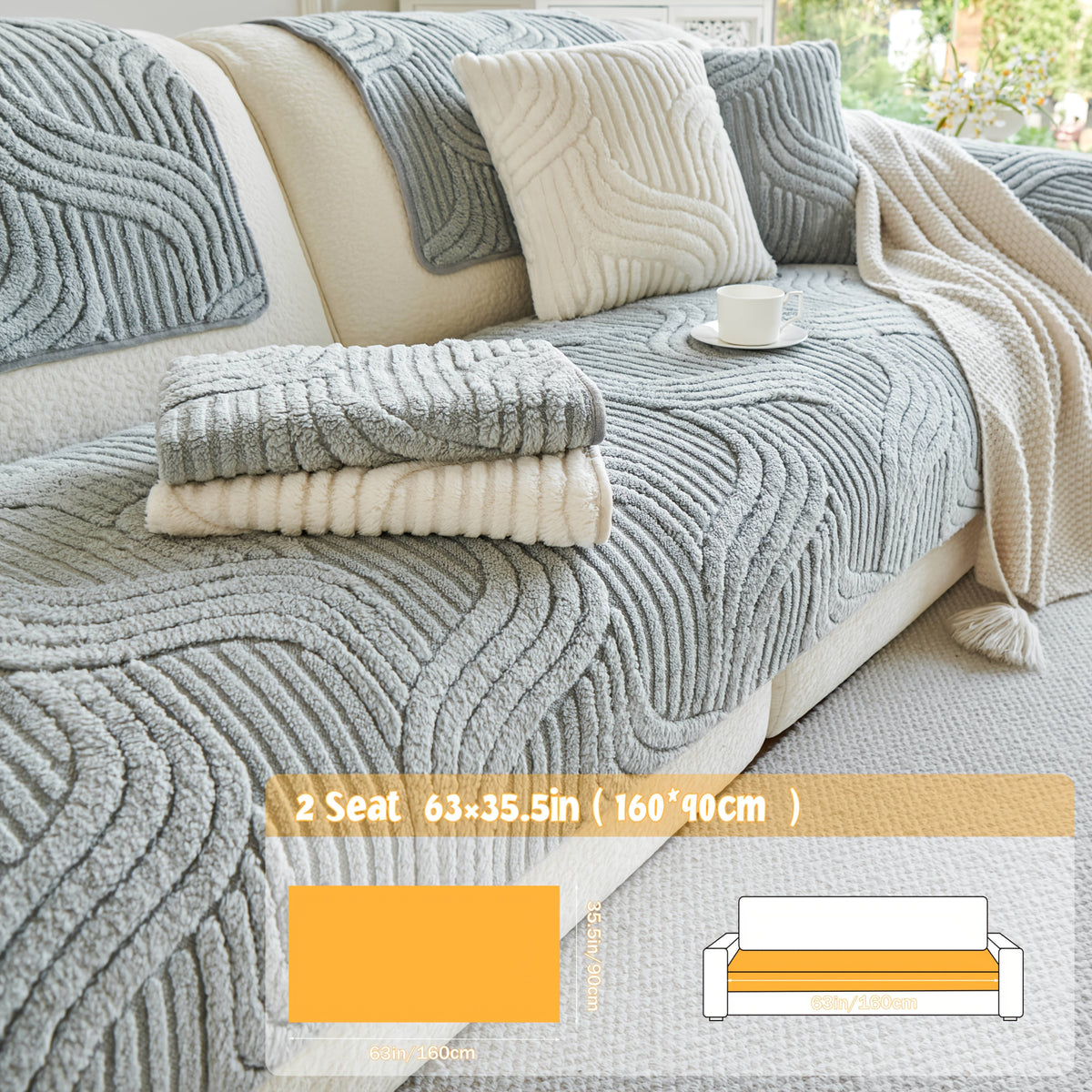 1pc of Thick, Quilted Sofa Cushion That Is Stylish, Durable, Warm, And Non-Slip. This Plush Sofa Cover Is Breathable And Comfortable, Making It Perfect for Families with Pets. It Is Suitable for Use in The Bedroom, Office, Living Room