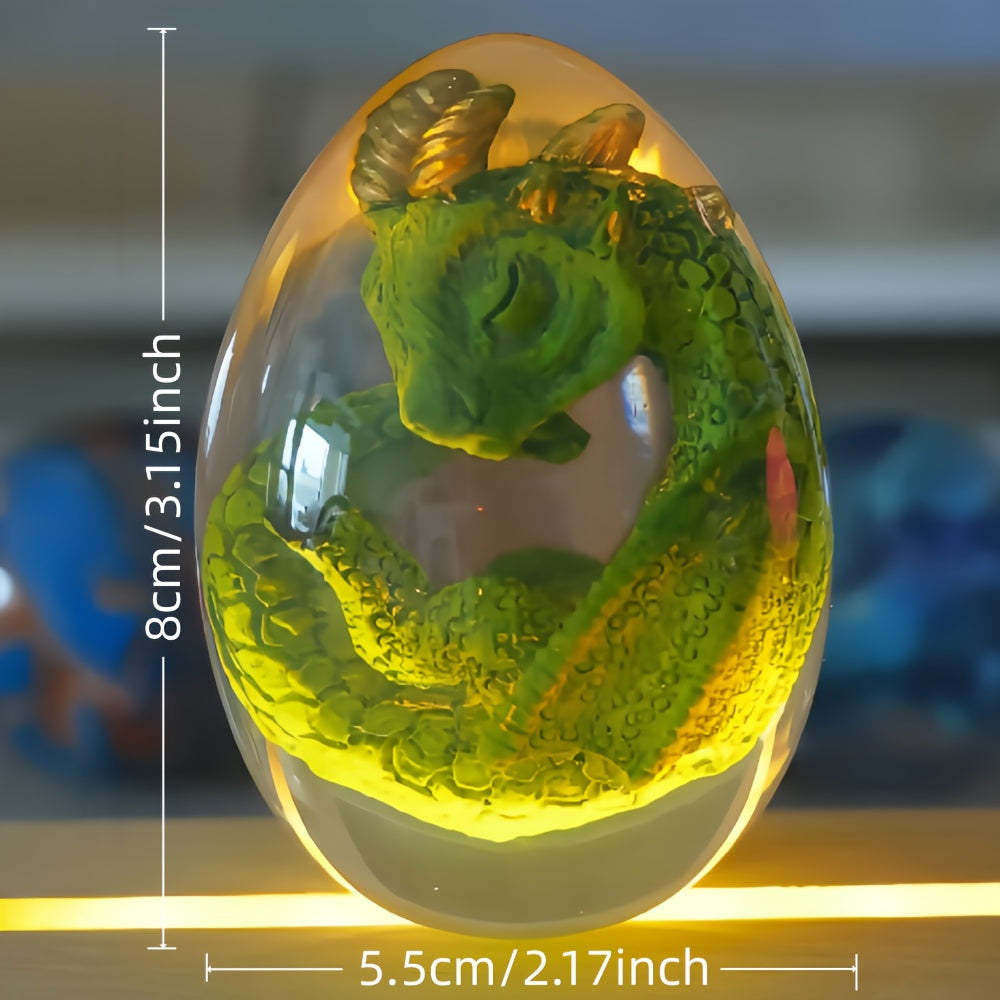 Transparent Resin Statue Dragon Egg Dinosaur Souvenir Craft Home Decor Birthday Christmas New Year Gifts