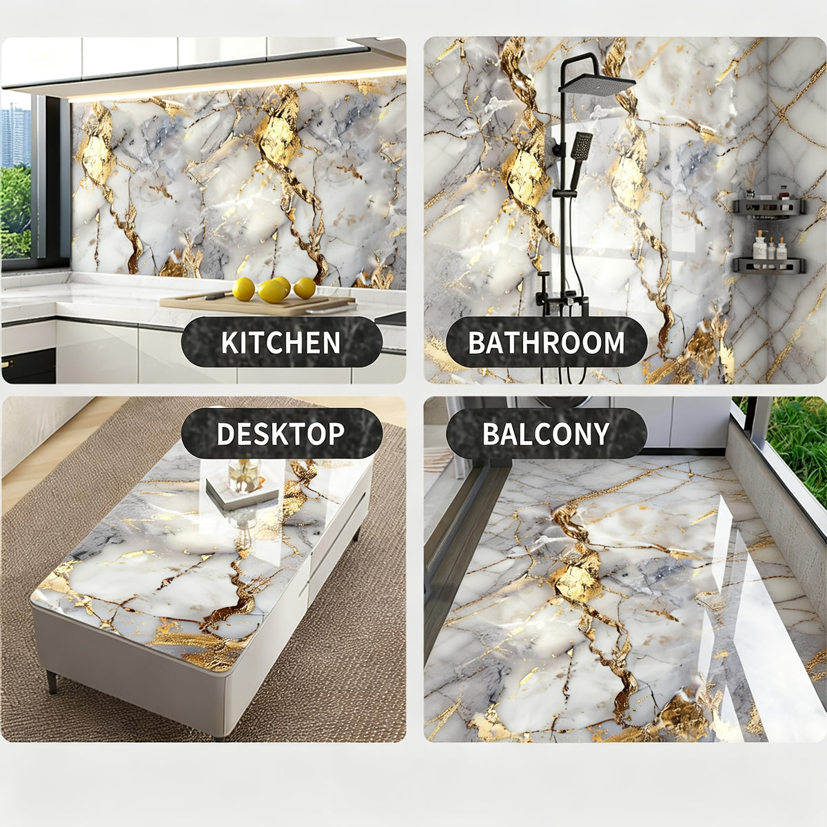 50/100pcs Stick Shower Tiles, Waterproof PVC Wall Panels, Marble Wall Tiles Self Adhesive Vinyl Backdrop for Bathroom, Kitchen, Living Room, Easy Peel & Stick, Ideal for TV Backdrop, Bathroom Wallpaper, Modern Wall Decor, Easy Installation