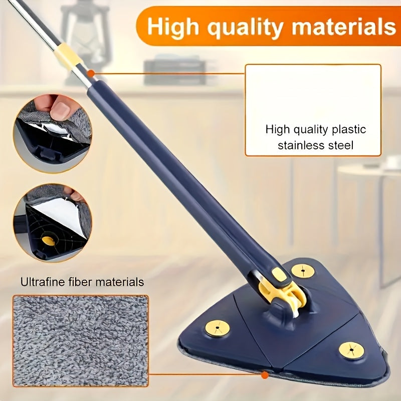 360° Rotating Mop - Hands-Free Wet/Dry Floor Cleaner with Long Handle, Multi-Surface Cleaning for Home, No Battery Required
