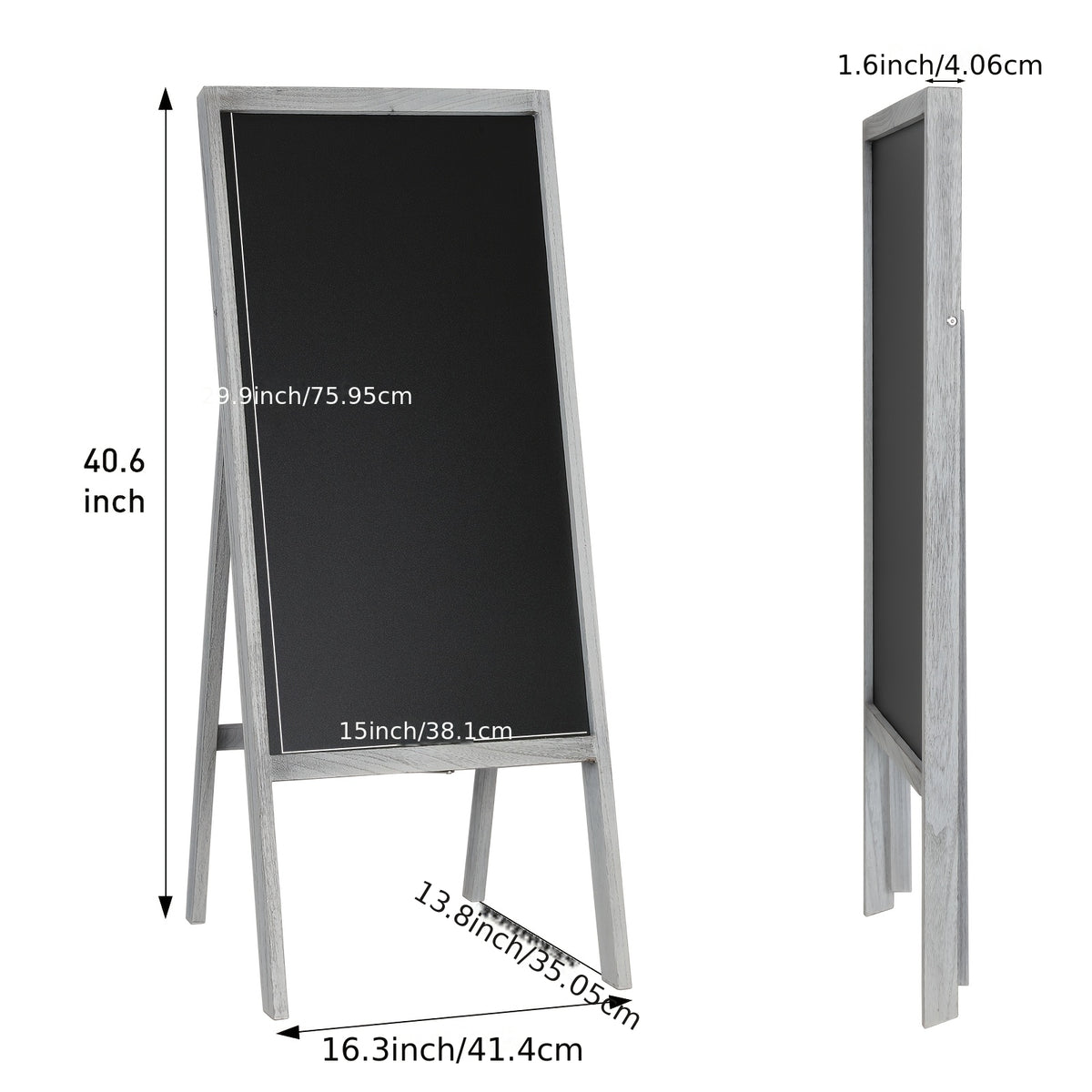 Chalkboard, A-Frame Sidewalk Chalkboard Sign, Rustic Menu Display for Restaurant