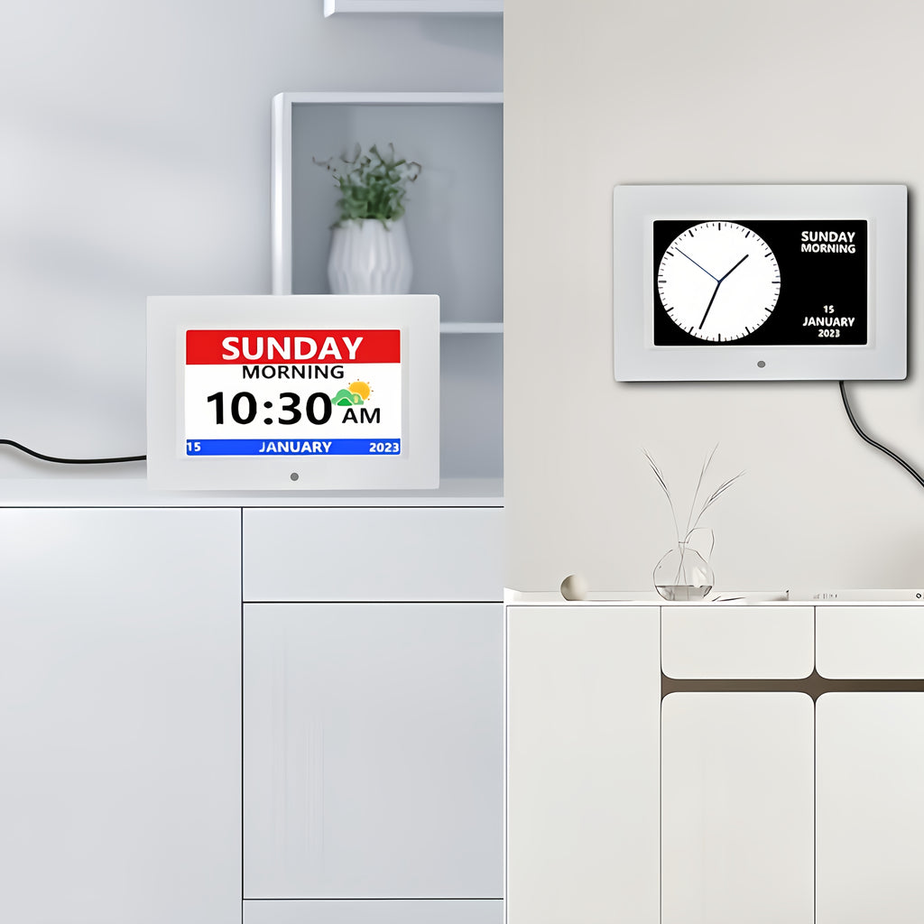 Clock with Day And Date for Elderly Large Display Digital Clock 12 Alarms 3 Medicine Reminders Large Font Dementia Clocks Alarm Clock for Seniors Day Clock