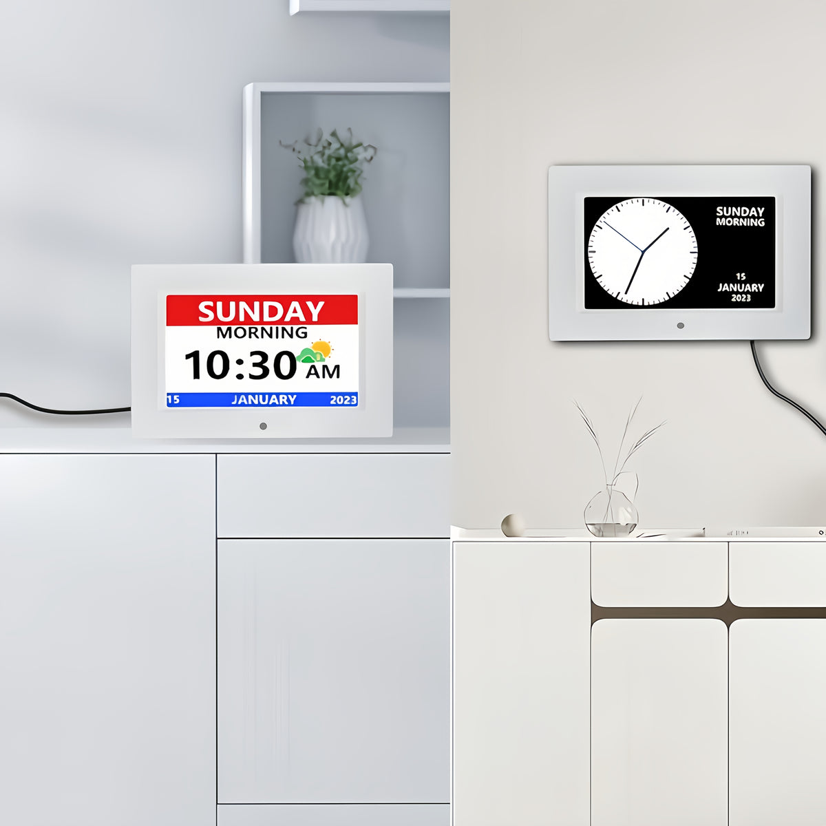 Clock with Day And Date for Elderly Large Display Digital Clock 12 Alarms 3 Medicine Reminders Large Font Dementia Clocks Alarm Clock for Seniors Day Clock