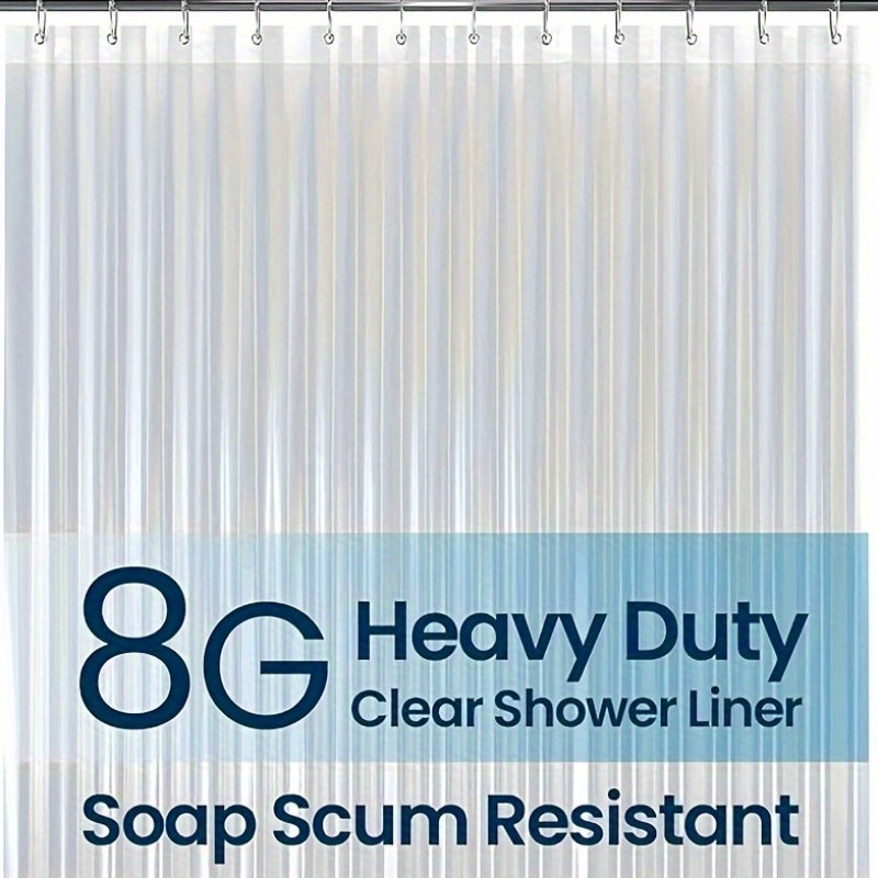 Bathroom Shower Curtain Plastic Shower Curtain Premium PEVA with Rust-Proof Grommets Clear 8G Bathroom Additions 72X72 (Randomly Gift Bath Balls)