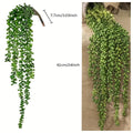 Artificial String of Pearls Hanging Plant, Green Faux Succulent Cascading Plastic Vines for Wall, Shelf, Home and Wedding Decor
