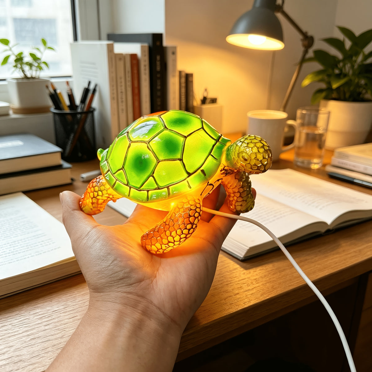 1pc USB- Turtle Night Light with USB Plug & Resin Suitable for Bedside,, Room Decor - Low Voltage Fairy Lights, Decorative for Home, Tabletop Lighting for, Cozy Atmosphere Lighting
