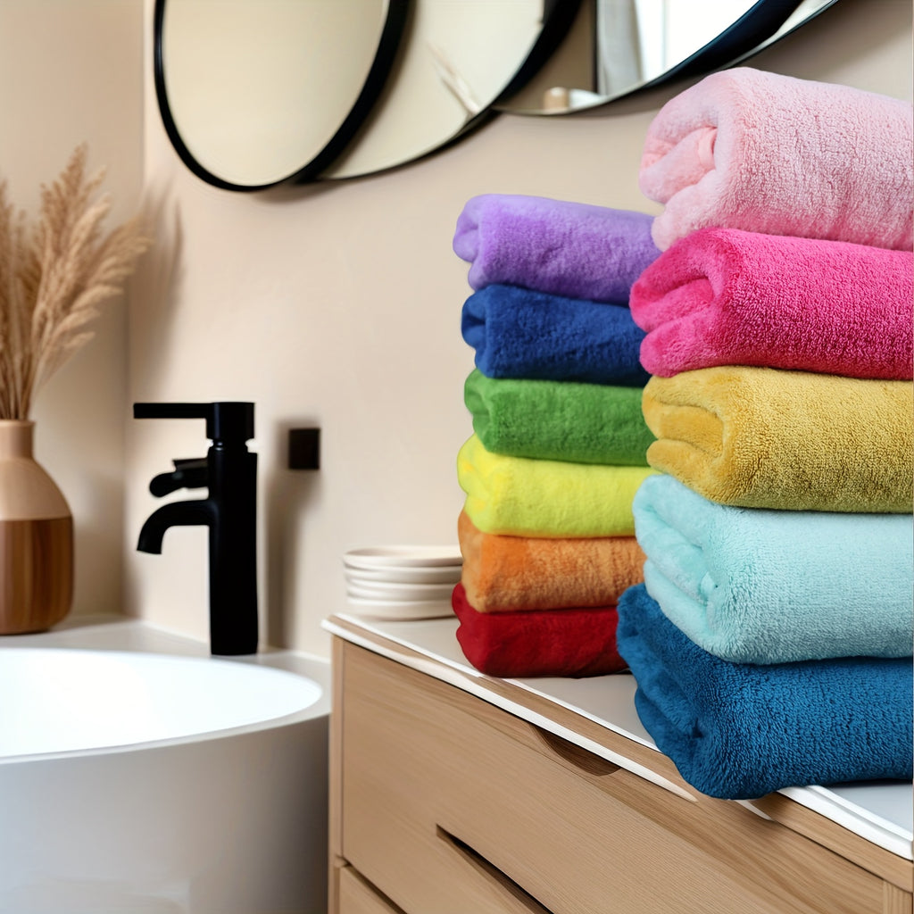 18pcs Coral Velvet Towel Bath Towel Set, 4 Bath Towels, 4 Towels, 10 Square Towels, Suitable for Hotel, Home, Travel, Spa