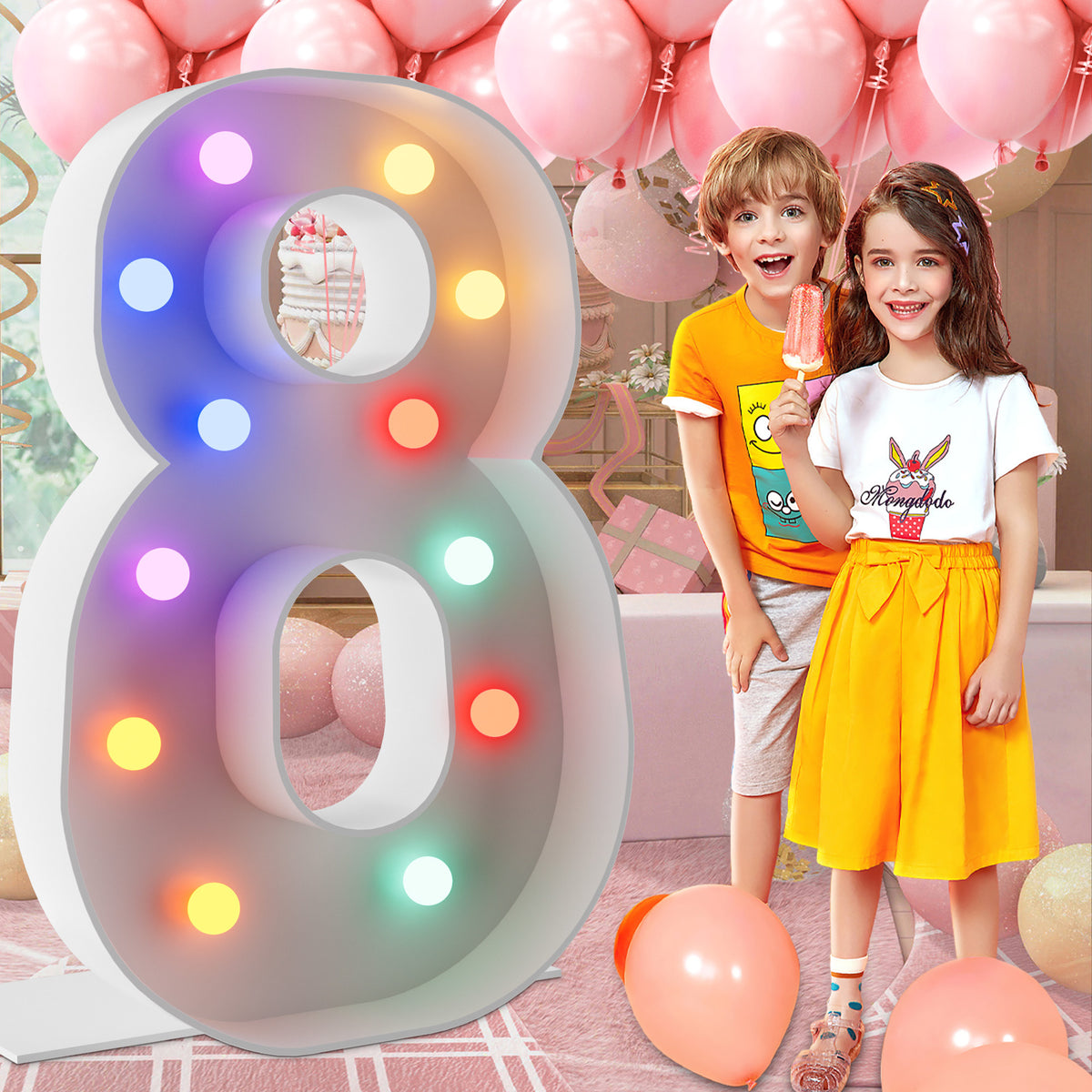 Marquee Numbers 4 feet tall 0-9 20 & 24 11 Colors & 3 flash modes