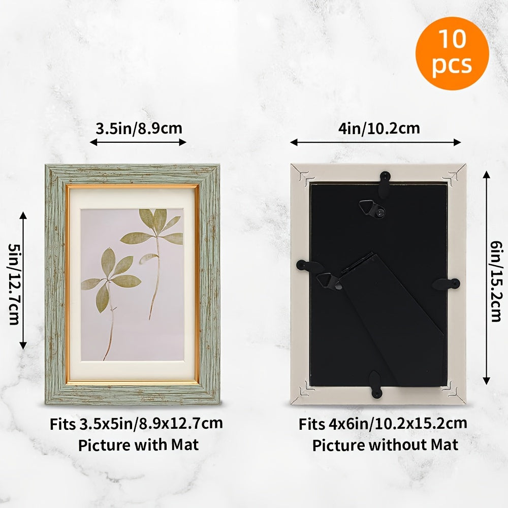 Set of 5/10 Vintage Photo Frames, 5x7in/4×6in, Rustic Retro Picture Frames with Tempered Glass, Decorative Art for Wall and Tabletop Display, for Halloween and Christmas