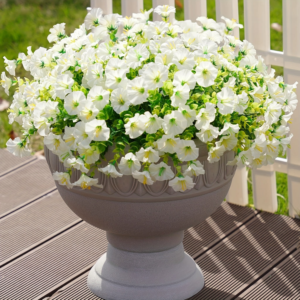 Mixed Color Artificial Morning Glory Flowers, 10 Bundles in Five Colors for Front Porch Planters, Patio Arrangements, Window Boxes and Home Decor