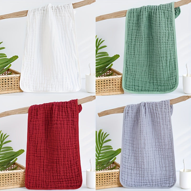 4pcs Set Of Ultra Soft And Breathable Cotton Towels - Lightweight, Quick Drying Textured Towels, Six Layer Gauze, Suitable for Bathing, Facial, Gym And Spa - Multiple Colors - Ideal Choice for Family And Travel
