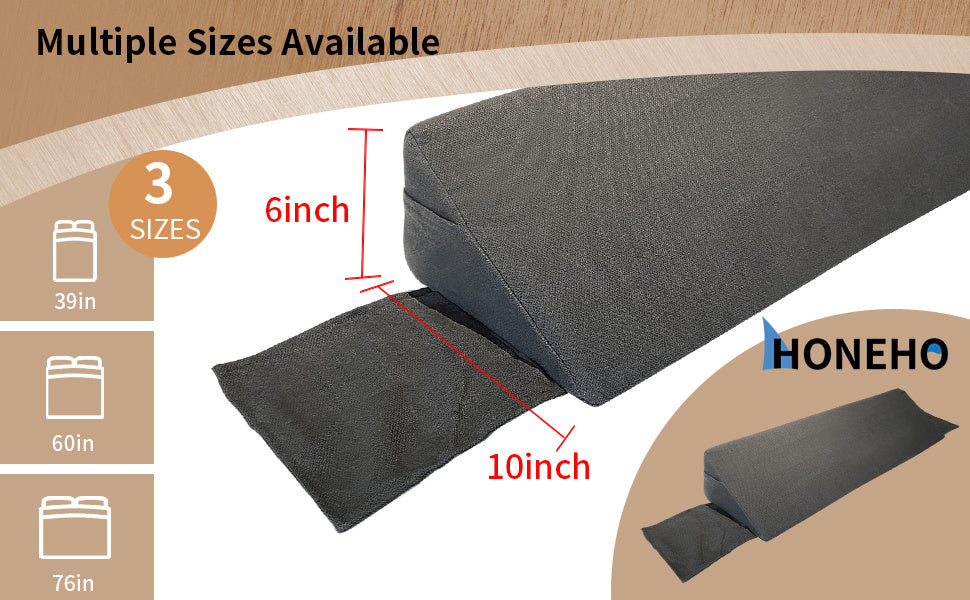 Bed Wedge Pillow for Headboard, Bed Gap Filler, Triangle Pillow Wedge for Rest Sleeping Reading, Between Your Headboard and Mattress