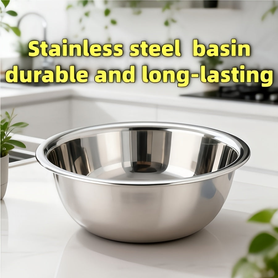 40cm/15.74" & 36cm/14.2" Extra Large Stainless Steel Mixing Bowls Heavy-Duty Deep Prep Basin For Cooking, Baking, Salad Dough | Rustproof, Dishwasher Safe Kitchen Essentials
