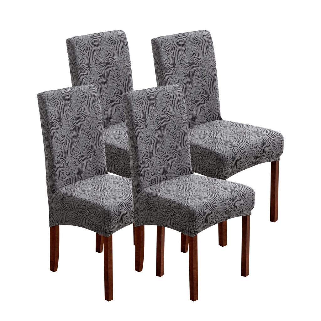 4/6pcs Chair Covers for Dining Room, Stretch Jacquard Dining Chair Slipcovers Removable Washable Chair Protector for Kitchen, Hotel, Restaurant