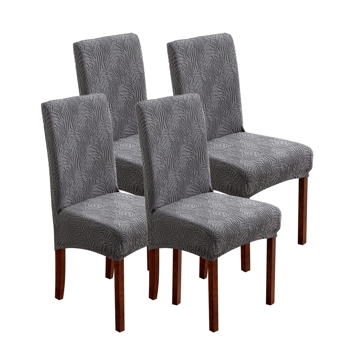 4/6pcs Chair Covers for Dining Room, Stretch Jacquard Dining Chair Slipcovers Removable Washable Chair Protector for Kitchen, Hotel, Restaurant