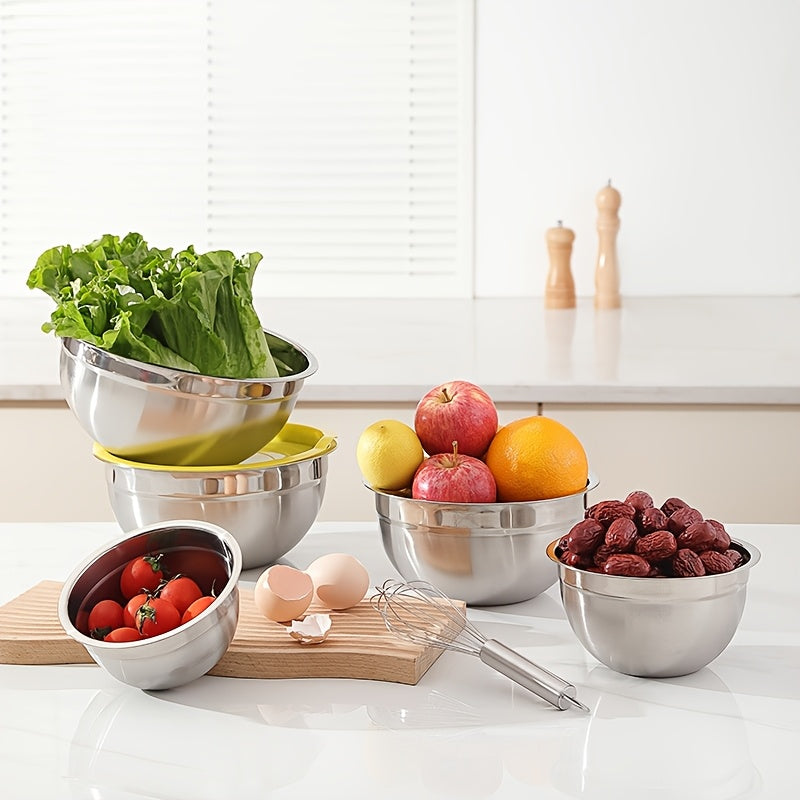 Set of 21 Mixing Bowls with Lids, Made of Stainless Steel, Includes 3 Grater Attachments, Sizes Ranging from 0.7QT to 4.5QT, Perfect for Cooking, Baking, And Serving in The Kitchen, Suitable for Christmas Use