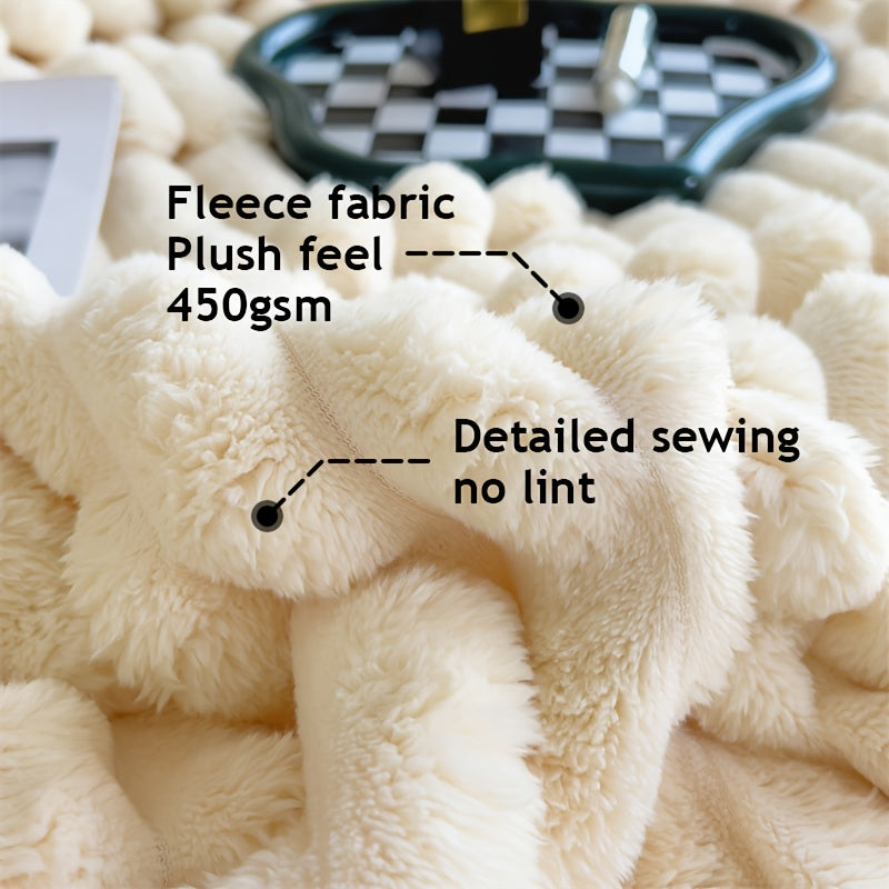 1pc of High-quality Milk Striped Blanket, Throw Blanket, Soft, Warm, and Cozy, Suitable for Sofas, Beds, Offices, Travel, Hiking, Fishing, Etc. Multi-functional and Suitable for All Seasons - Christmas Gift