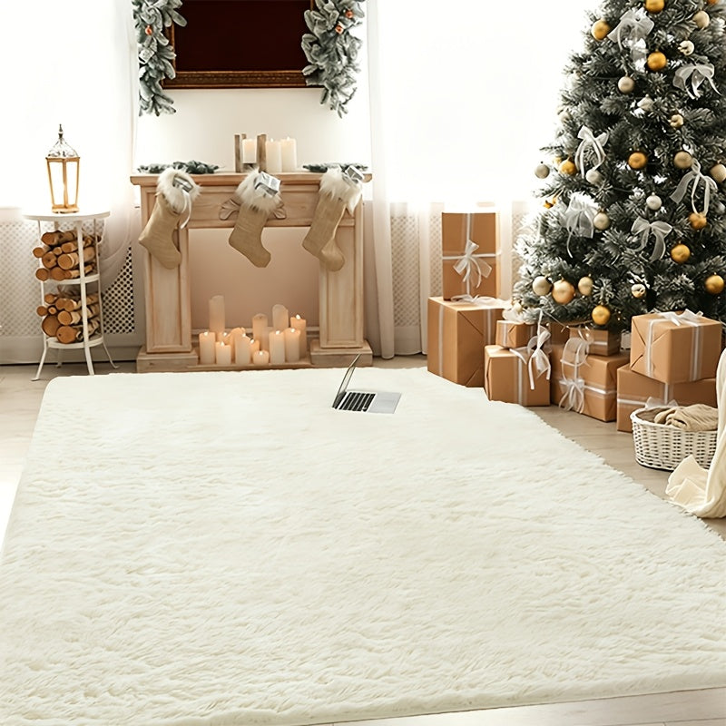 1pc Area Rugs for Living Room, Shaggy Plush Rug for Bedroom, Soft Non Slip Floor Carpet for Bedside, Fluffy Rug, New Year Christmas Home Decor
