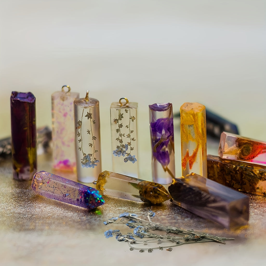24pcs Set - Dried Flowers Craft Set, Dried Plant Kit, Resin Jewelry Making, DIY Candle, Seasonal Decor, Roses, Jasmine, Peony, Lavender, Forget-me-not, Etc