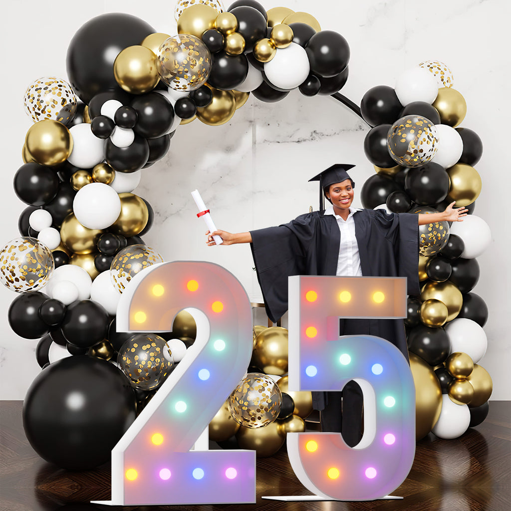 Marquee Numbers 4 feet tall 0-9 20 & 24 11 Colors & 3 flash modes