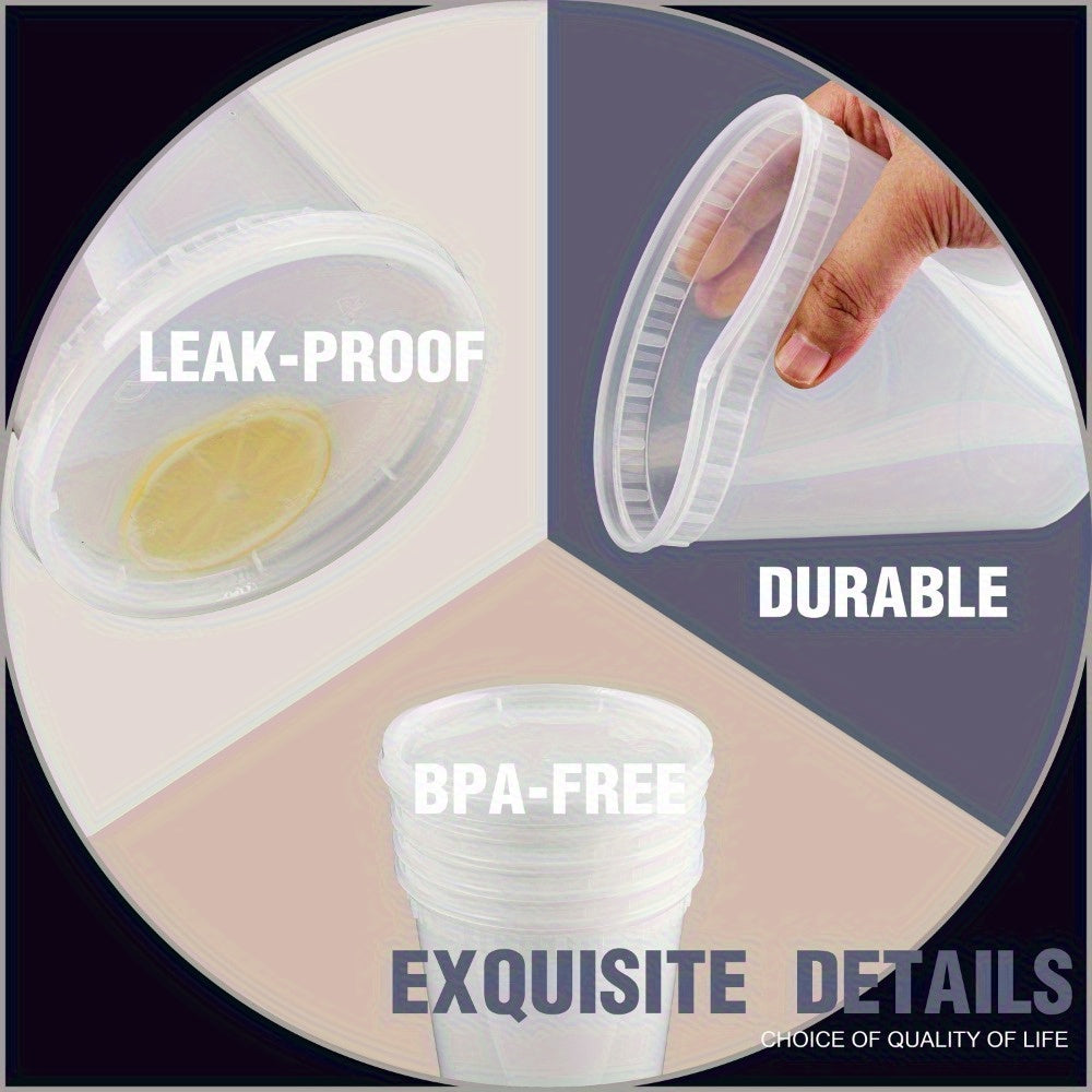 60pcs (30 Containers & 30 Lids) Durable Leakproof Deli Containers with Lids Set - Ideal Choice for Takeout Meal Preparation, BPA-Free, Microwave & Dishwasher & Freezer Safe - 32oz Stackable Sealed Fresh Container, Ready-to-Eat Packaging Kit