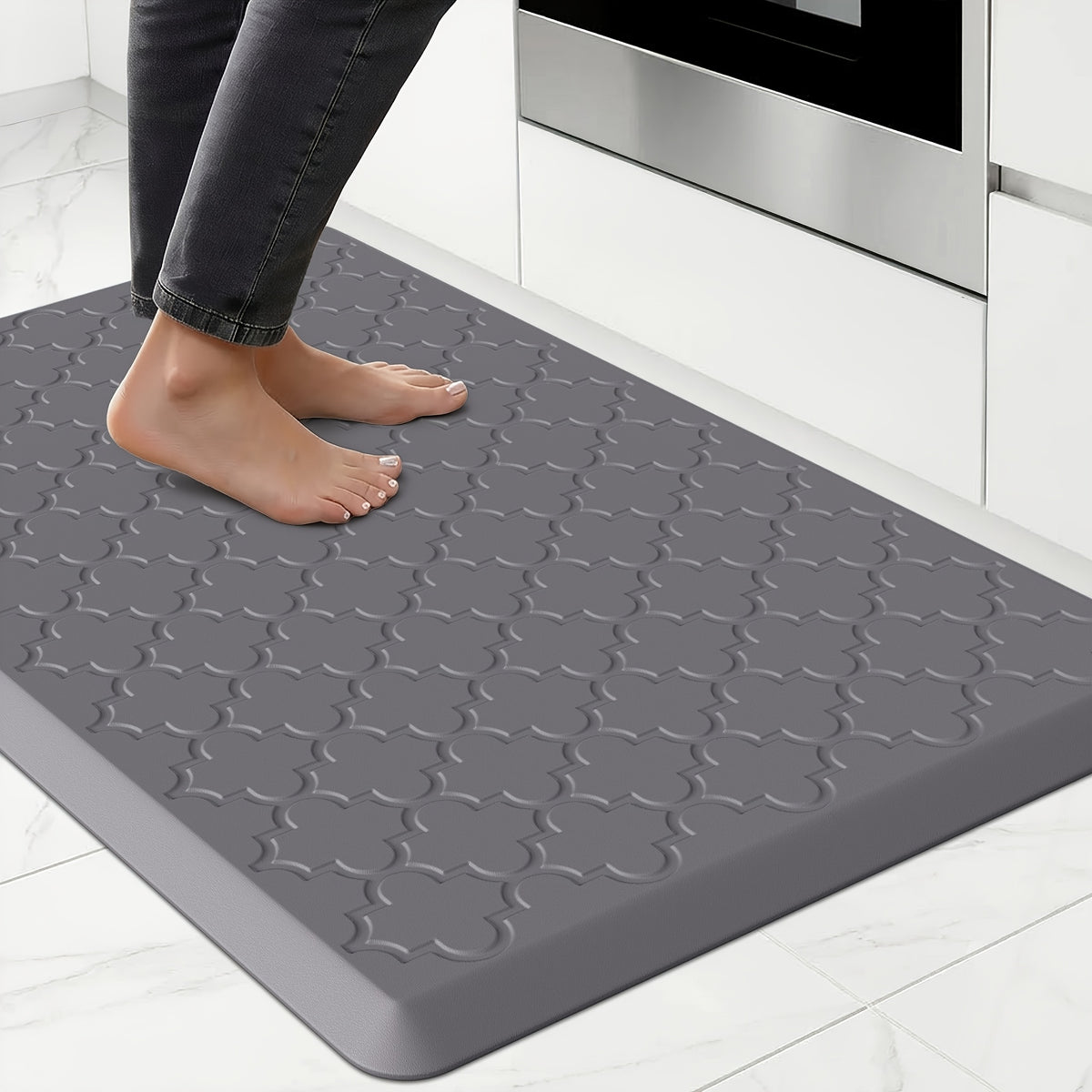Kitchen Mat- Anti Fatigue Mats for Kitchen Floor- Non Slip Cushioned Rugs for Standing, Kitchen, Floor, Office, Sink, Laundry Room, Black