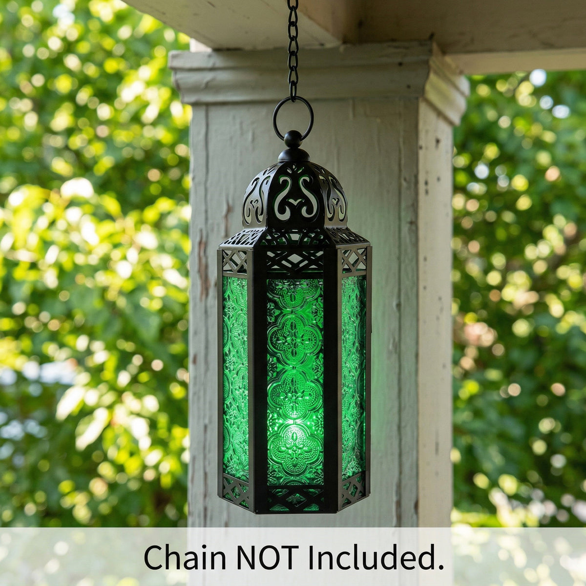 Decorative Moroccan Candle Lantern Holder, Medium, 10.5" Tall