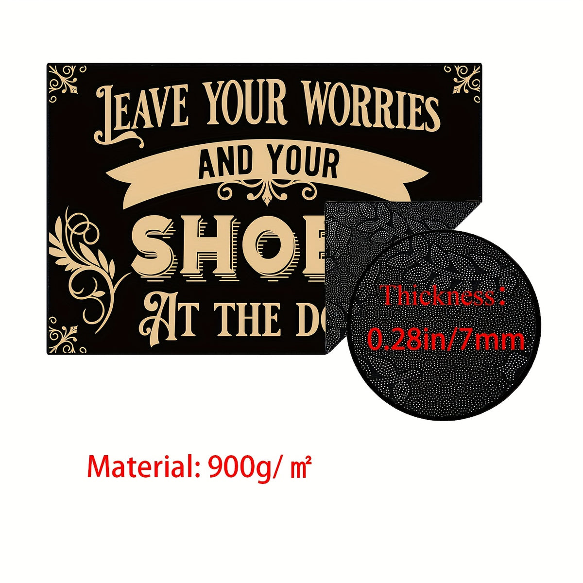 Leave Your Worries And Shoes Doormat Welcome Entrance Carpet Non-Slip Floor Mats Indoor Home Decor