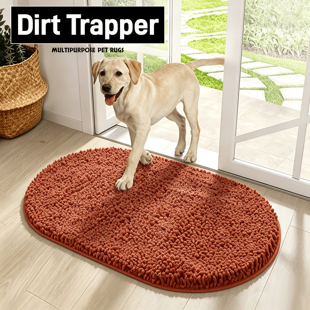Super Absorbent Microfiber Dog Door Mat for Muddy Paws, Non-Slip Washable Pet Rug, Quick Dry Chenille Entryway Carpet, Indoor Outdoor Carpet, Outside Rug, Outside Rugs, Machine Washable Indoor Outdoor Mat