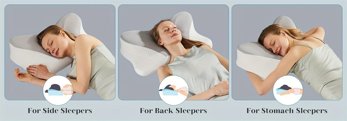 Cervical Neck Pillow, Ergonomic Contour Neck Pillows, Memory Foam Bed Pillow For Side Back Stomach Sleeper, Neck Pillow With Pillowcase