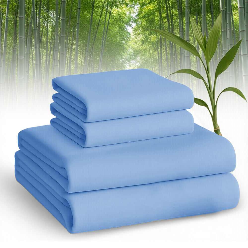 [2000TC Bamboo Sheet Set]Cooling Bamboo Bed Sheet Set - Ultra Soft And Comfortable Summer Queen Size Sheet Set-Deep Pocket Fits Up to 16"-Twin/Full/Queen/King-Fit for Hot Sleepers - Bamboo Kid's Sheet with 2 Pillowcases-All-Season Comfort-Best Gifts