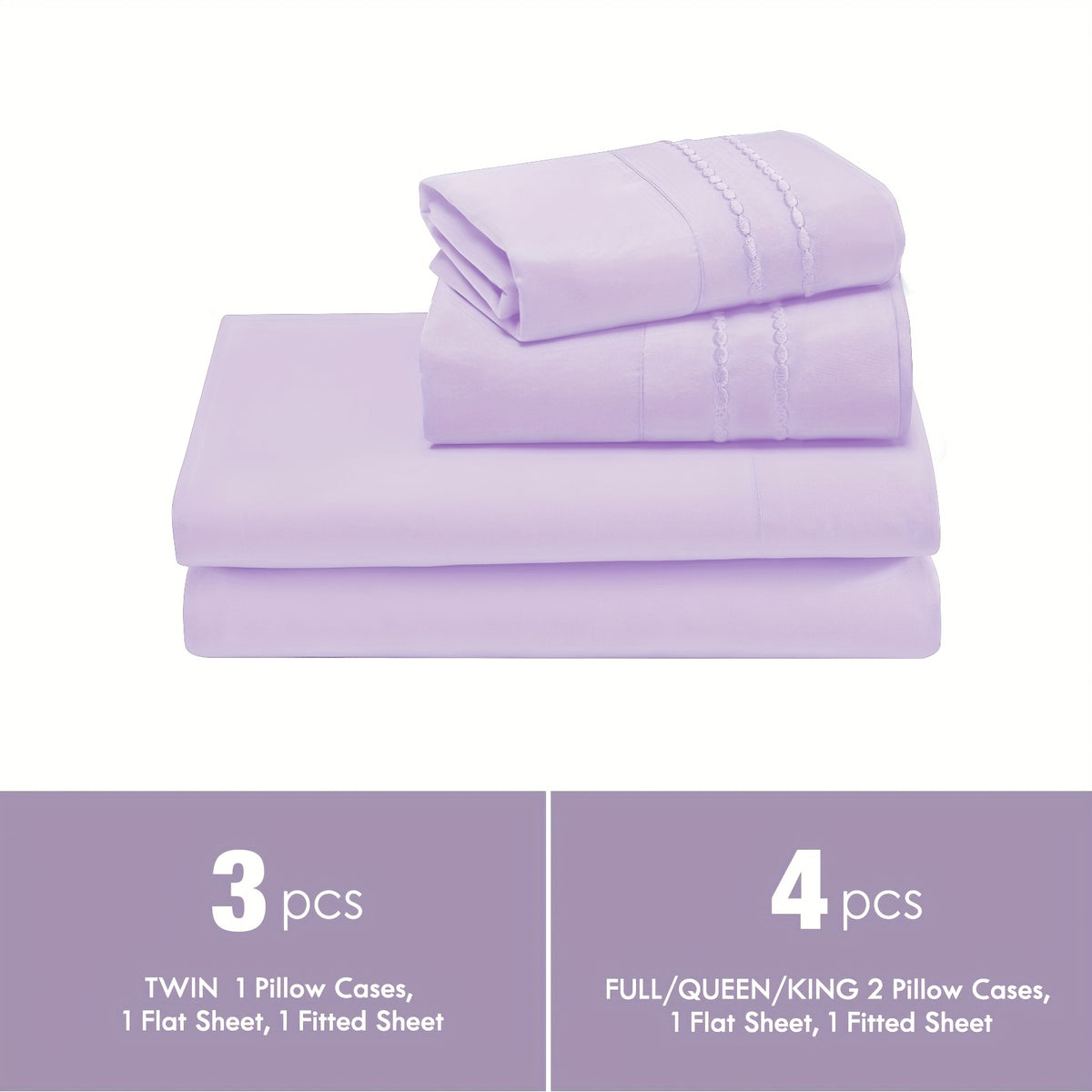ClevaHome Light Luxury Breathable Sheet Set - 3/4pcs Deep Pockets Cooling Soft Bedding, Fade-Resistant Deep Pockets, All-Season Comfort, Ideal for Dorms, Guest Rooms Everyday Use Twin Full Queen King Sheet