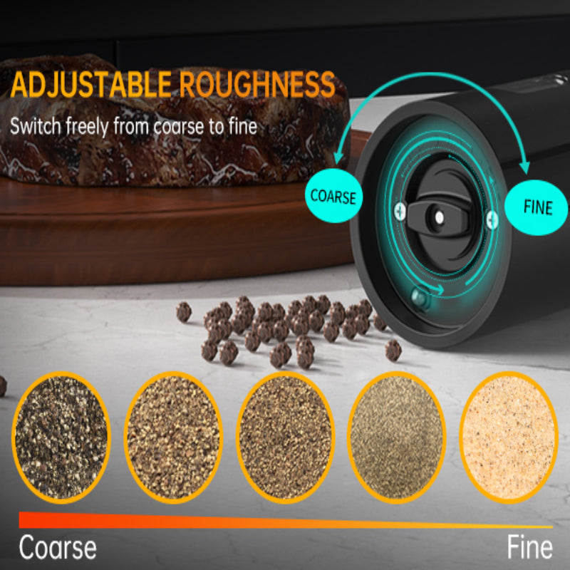 [Electric Spice Grinder] 1/2pcs Salt And Pepper Seasoning Bottles Electric Grinder Kitchen Electric Spice Grinder With Grinding Inspection Light Top-Filling Large Capacity Two-Piece Set With Charging Base Electric Spice Grinder Gift Set Preferred Kitchen