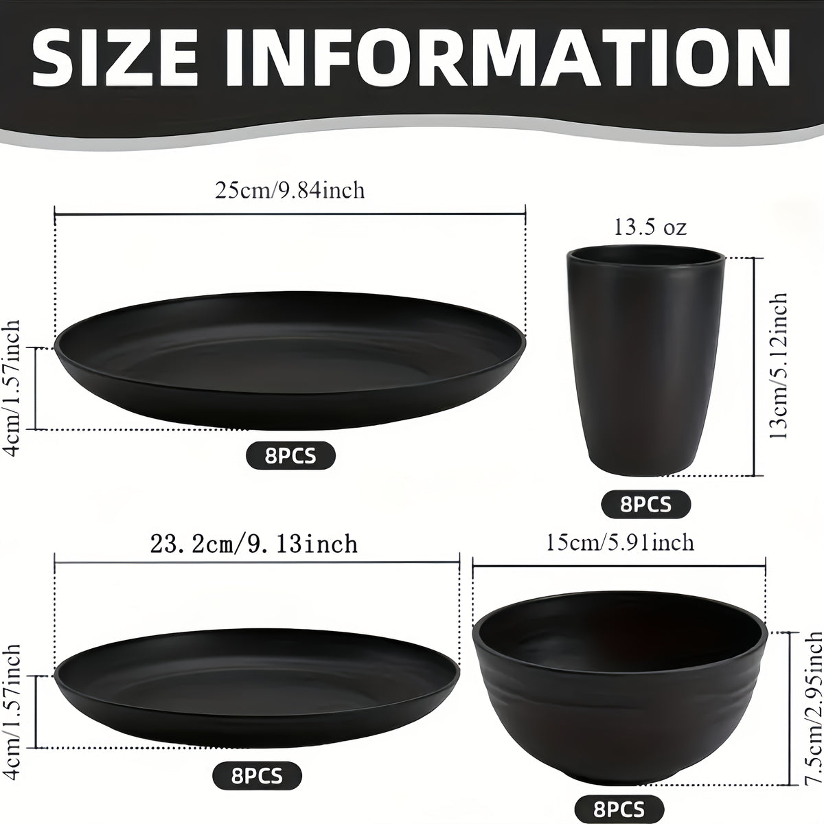 32/16pcs Wheat Straw Large Size Dinnerware Set, Service For 8/4, Lightweight Kitchen Accessories, Unbreakable Modern Dish Set-Plate/Dessert Plate/Bowl/Cup, Dishwasher And Microwave Safe, Perfect Everyday Use, Best Gifts For Thanksgiving And Christma