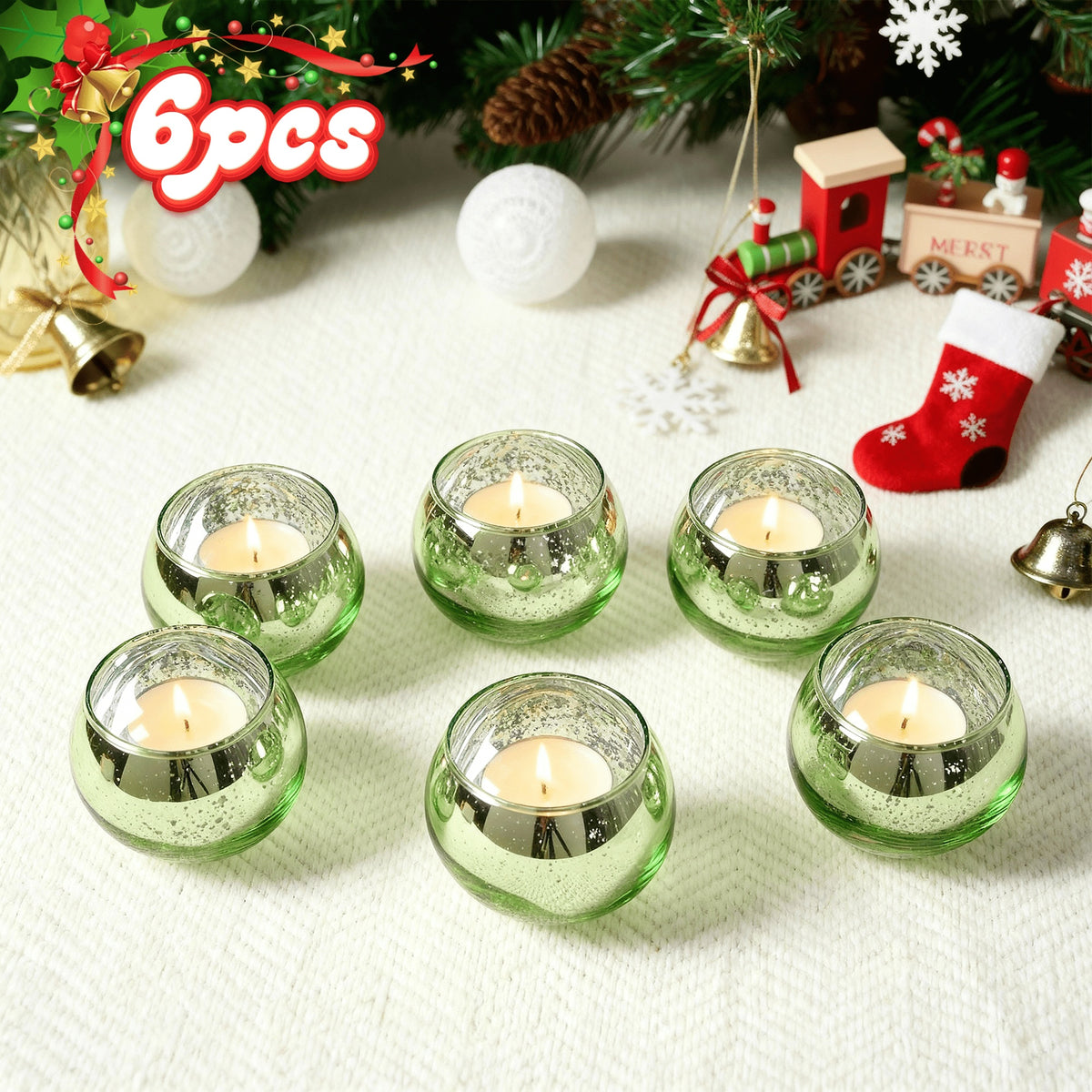 24/6pcs Votive Candle Holders for Wedding, Hurricane Candle Holders Bulk, High-Temperature Glass, Romantic Dinner Additions, Perfect for Weddings, Parties, Birthdays, Thanksgiving, Valentine'S Day Decorations, Golden/Pink/Silver/Blue/Green