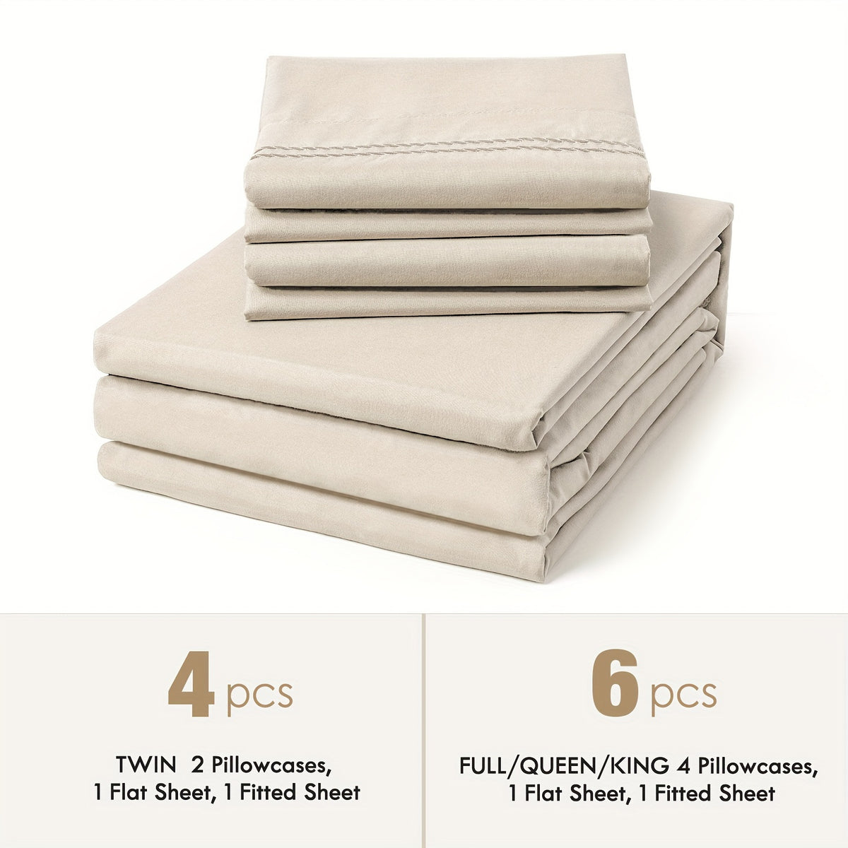 Ultra Soft Machine Washable Luxury Bed Sheet Set - ClevaHome 3/4/6pcs Cooling Queen Sheet Set Deep Pocket - Shrinkage & Fade Resistant Embroidered For Daily Use, Dorms, Guest Rooms, Graduation [Black Friday Cyber Monday Christmas Gift]