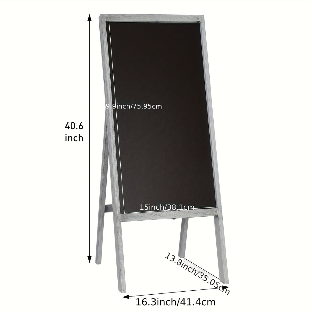 Sidewalk Chalkboard Sign, Rustic Solid Wood A-Frame Folding Menu Display for Restaurants, Cafes, Weddings, Parties and Home Messages