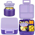 Insulated Lunch Jar Set, 8 oz Stainless Steel Food Jar with Cooling Container in Purple or Green for Back-to-School Meals and Packed Lunches